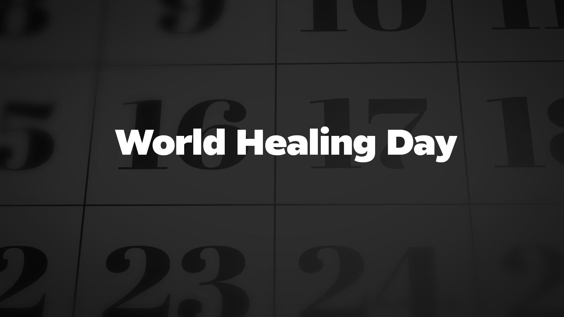 Title image for World Healing Day