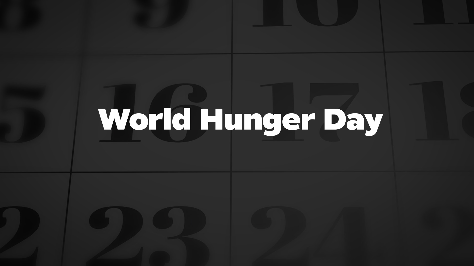 Title image for World Hunger Day