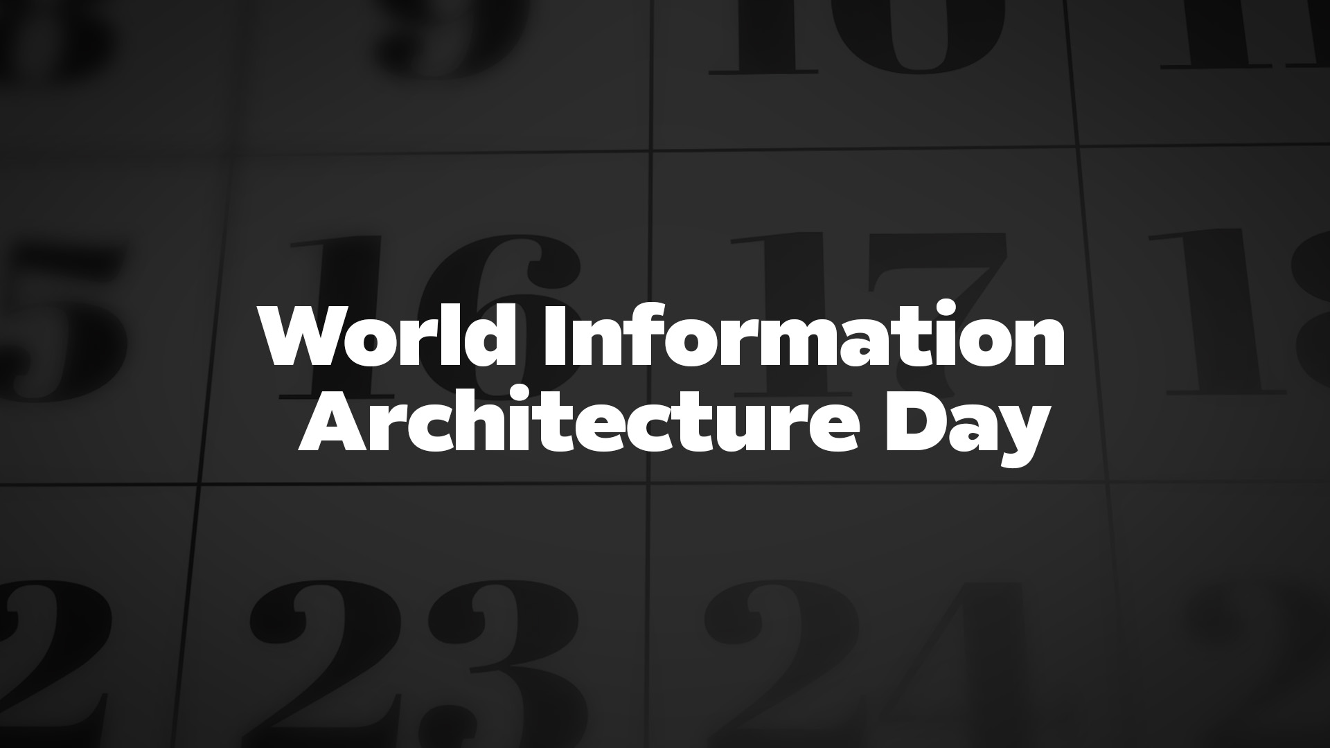 Title image for World Information Architecture Day