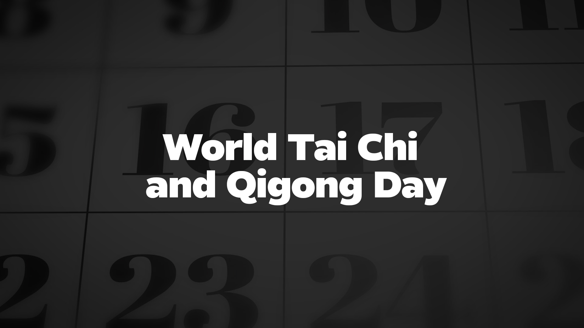 Title image for World Tai Chi and Qigong Day