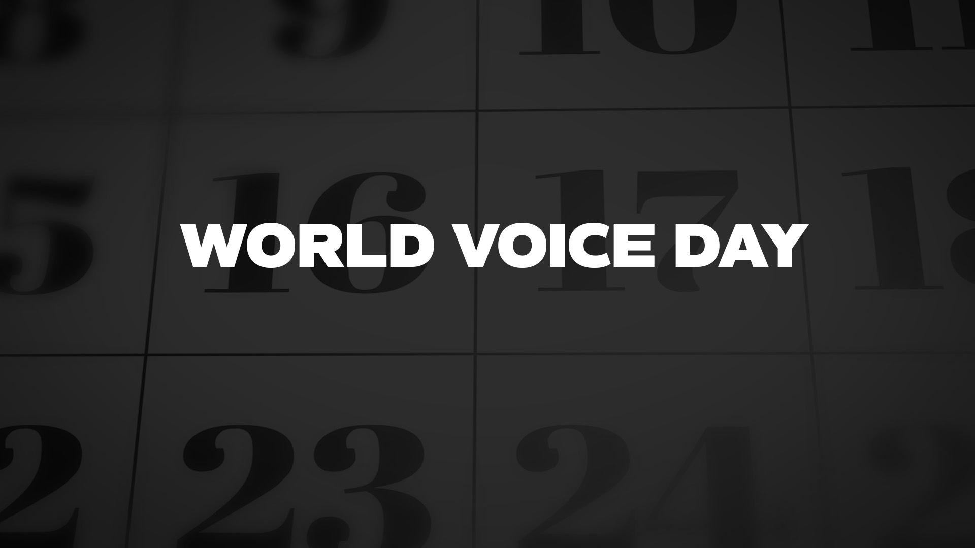 Title image for World Voice Day