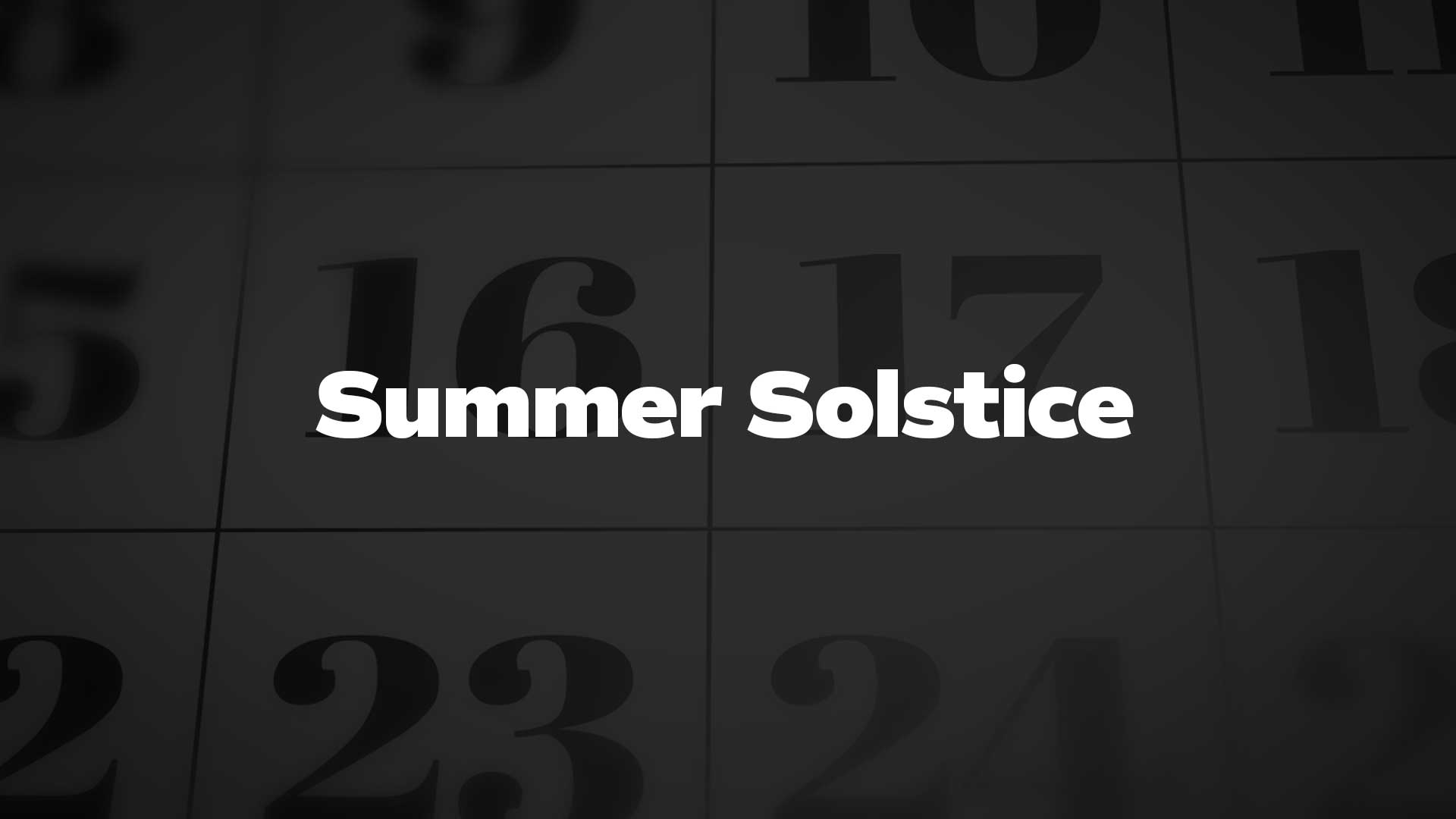 Summer Solstice List Of National Days