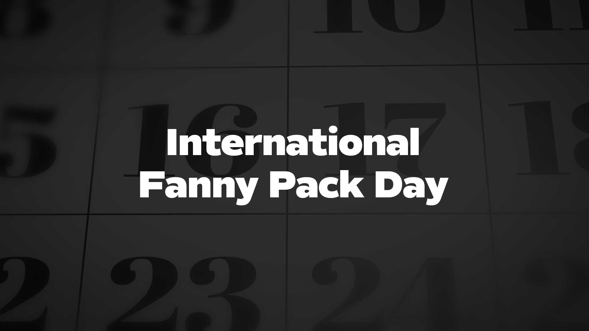 Title image for International Fanny Pack Day