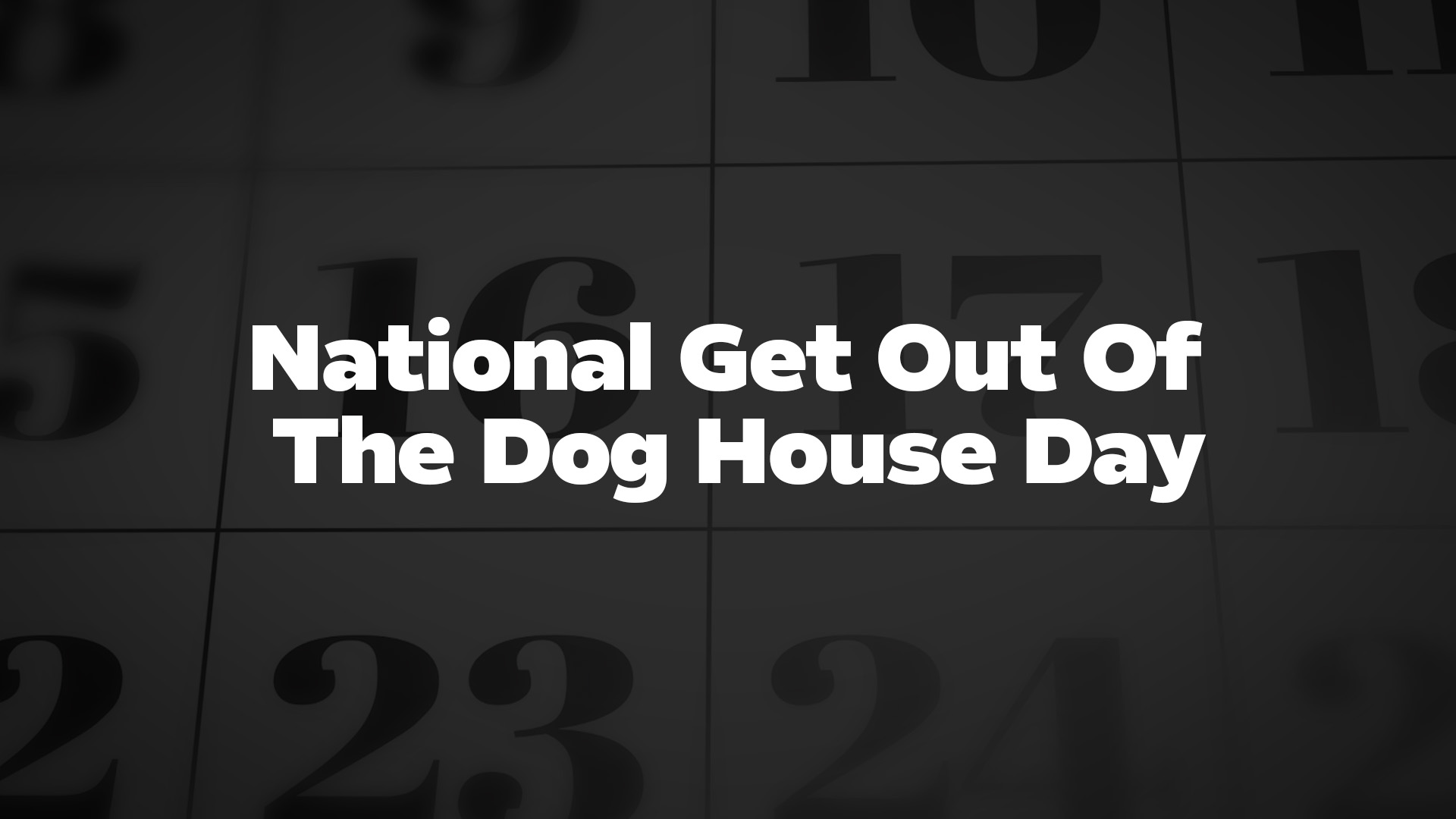 Title image for National Get Out Of The Dog House Day