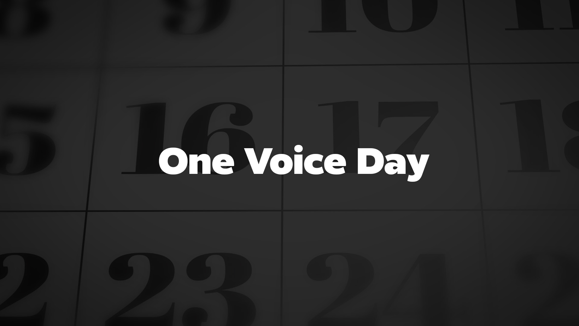 Title image for One Voice Day