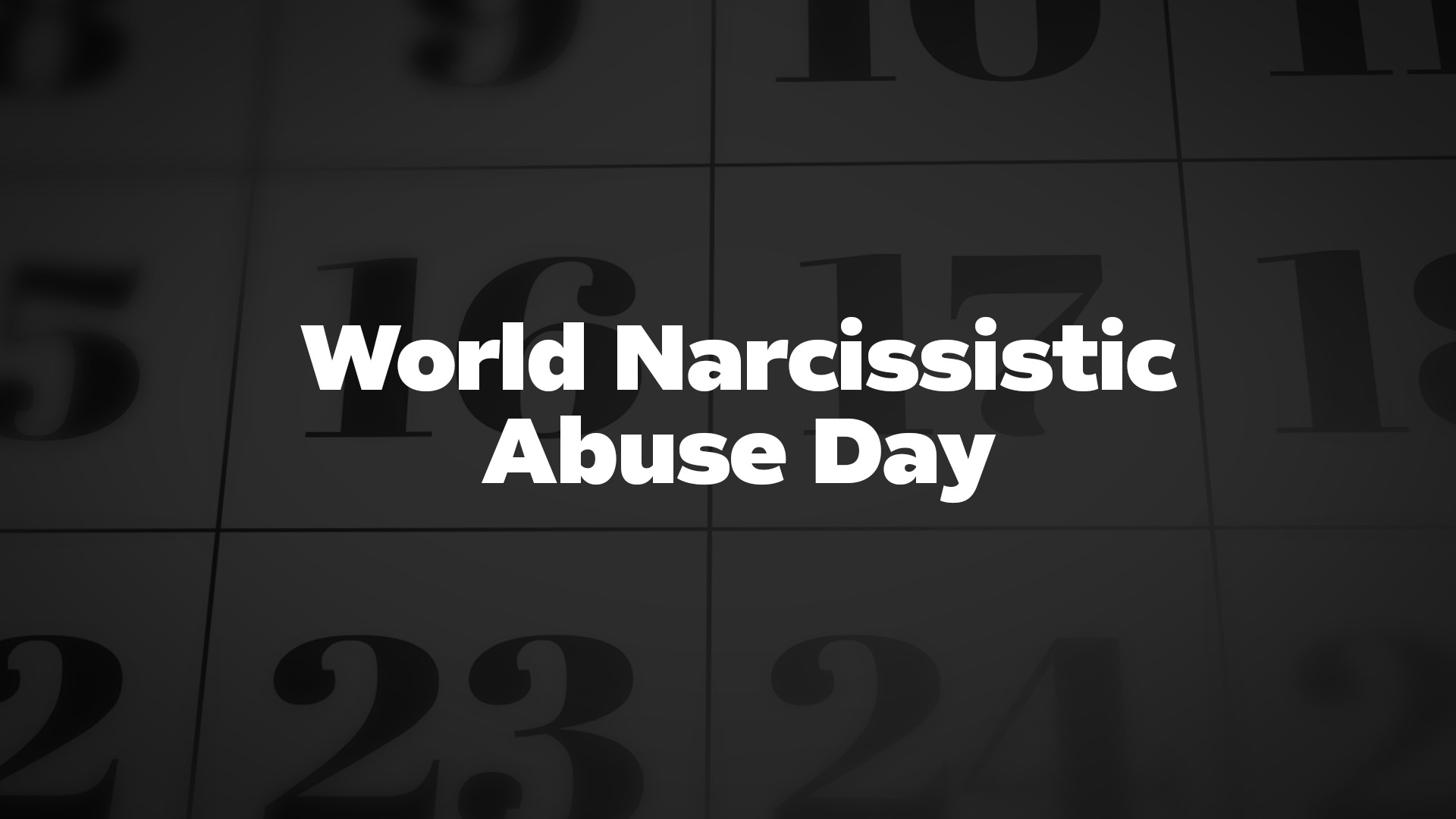 Title image for World Narcissistic Abuse Day