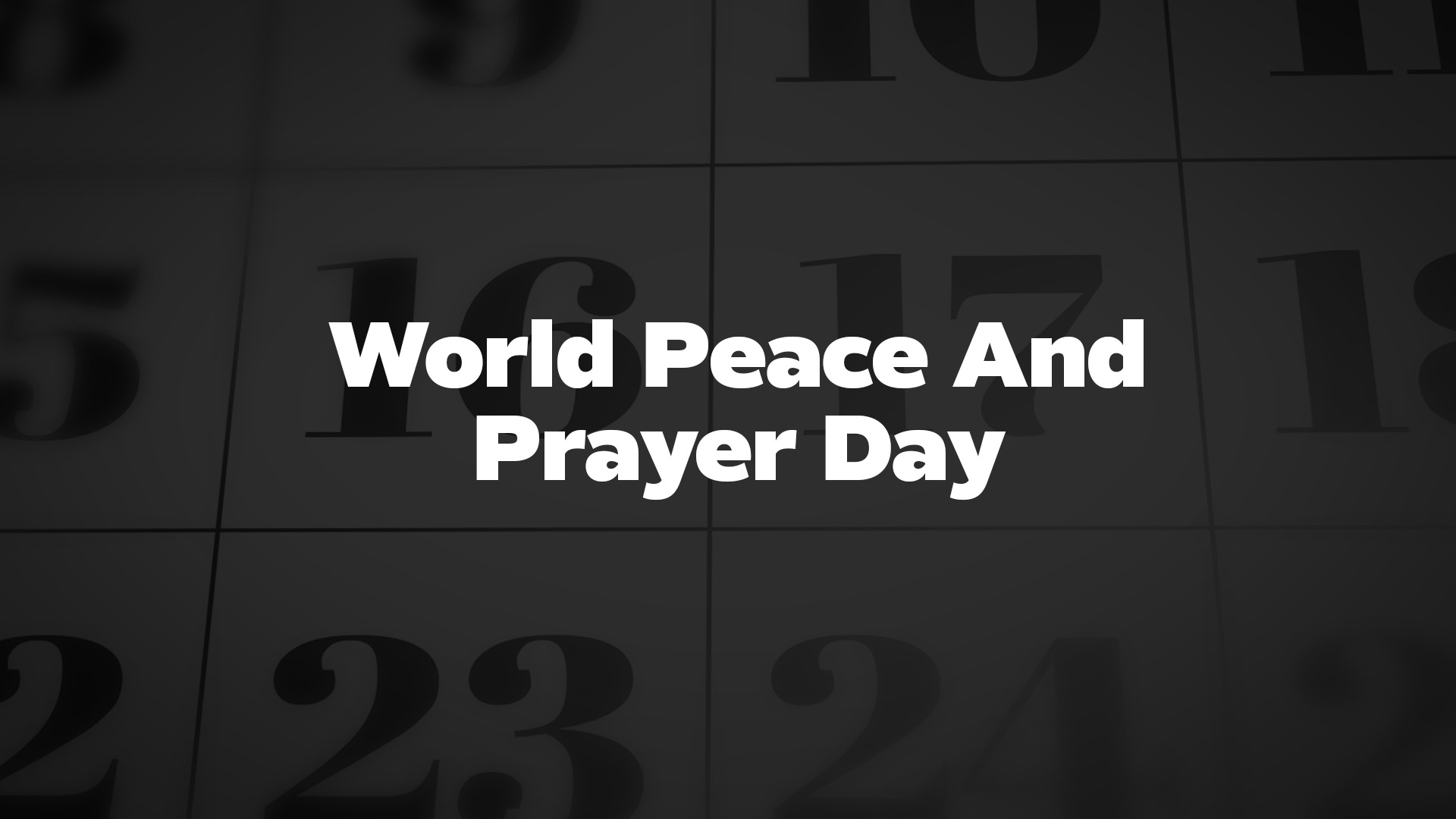 Title image for World Peace And Prayer Day