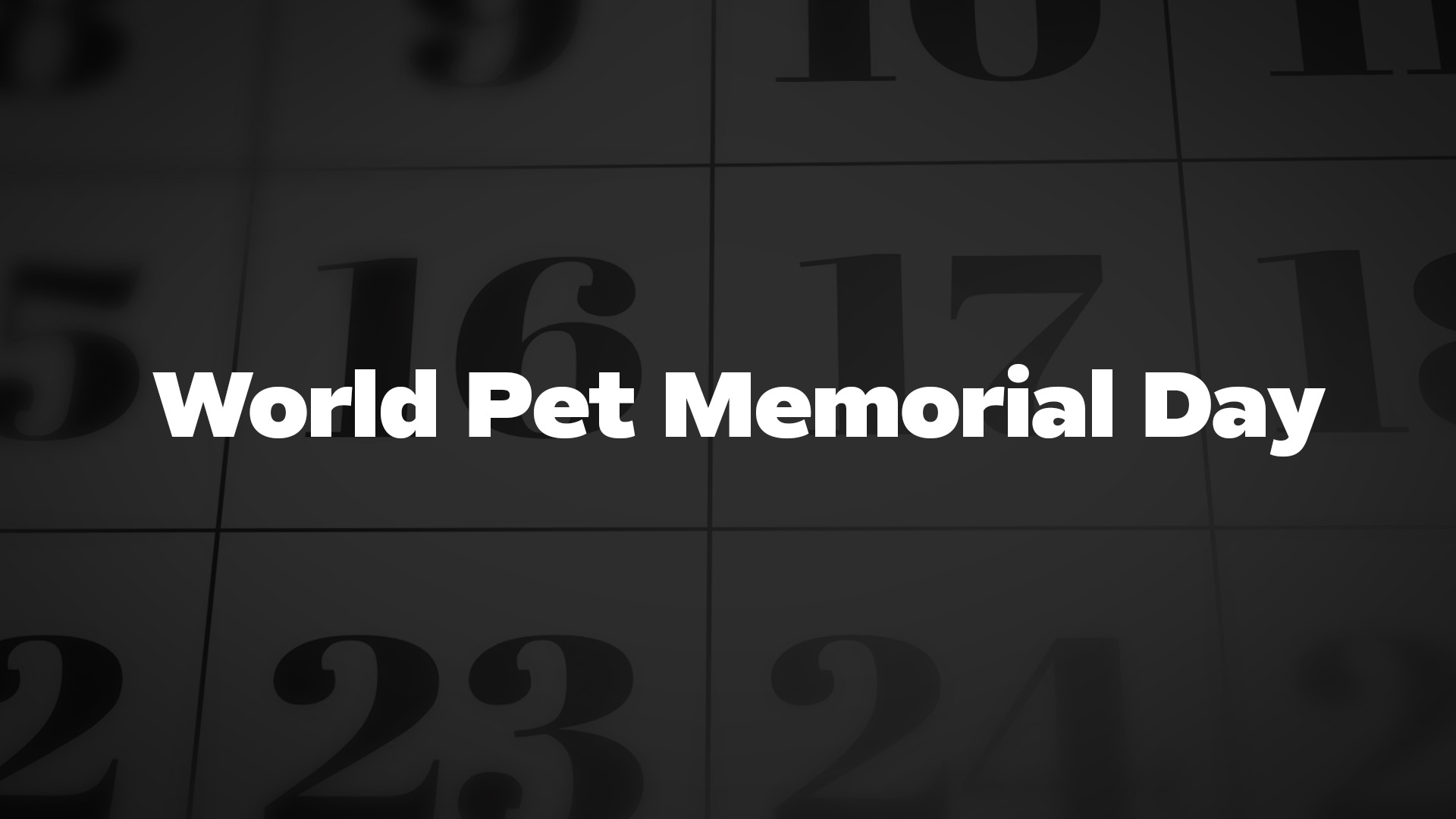 Title image for World Pet Memorial Day