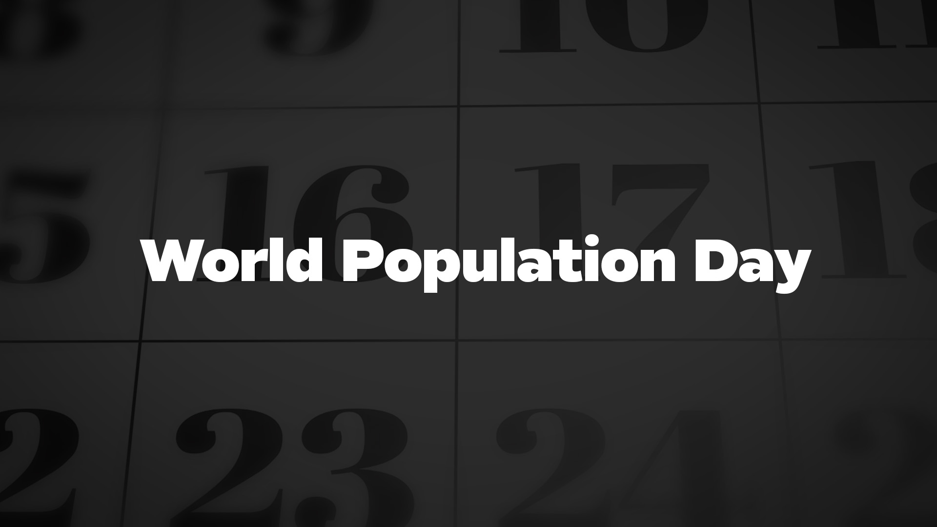 Title image for World Population Day