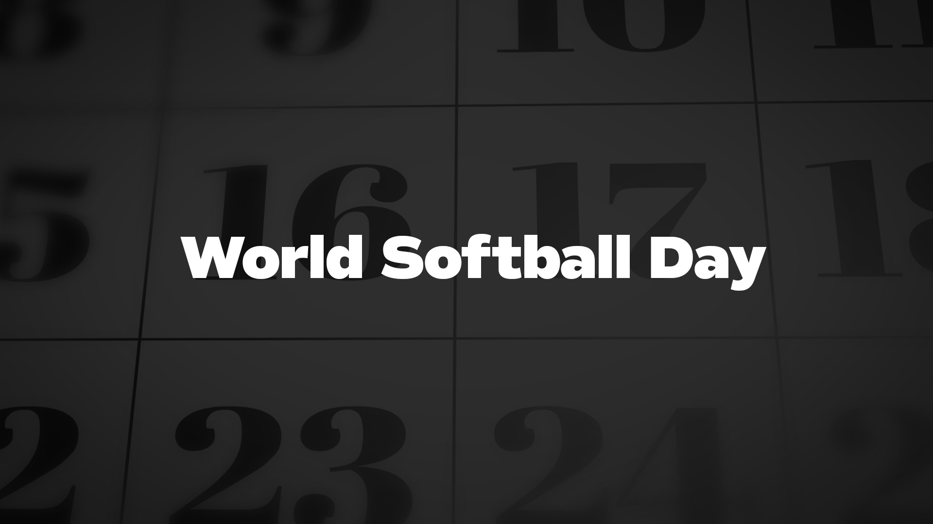 Title image for World Softball Day