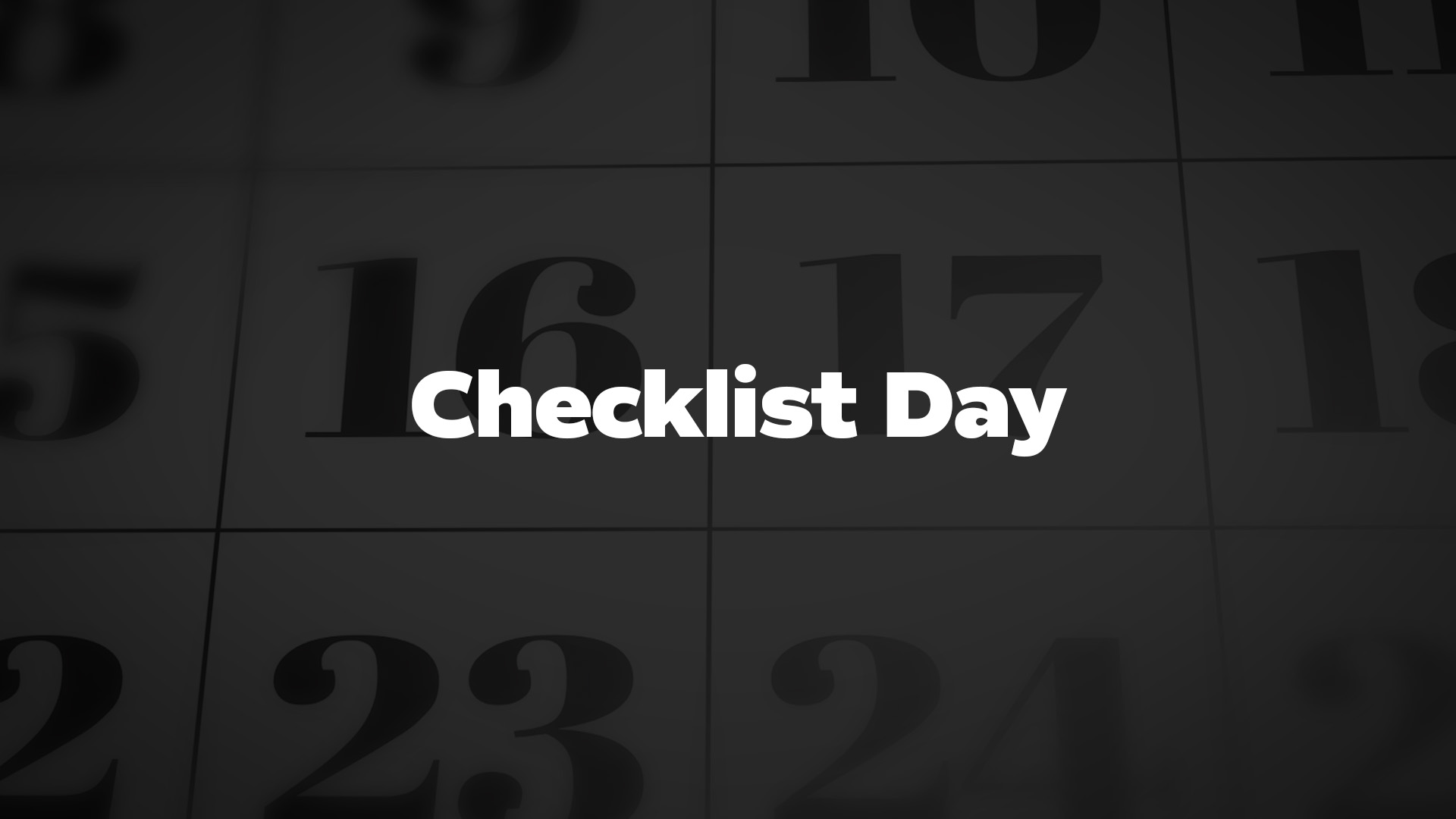 Title image for Checklist Day