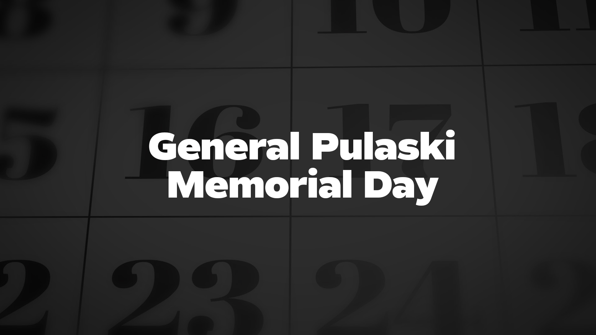 Title image for General Pulaski Memorial Day