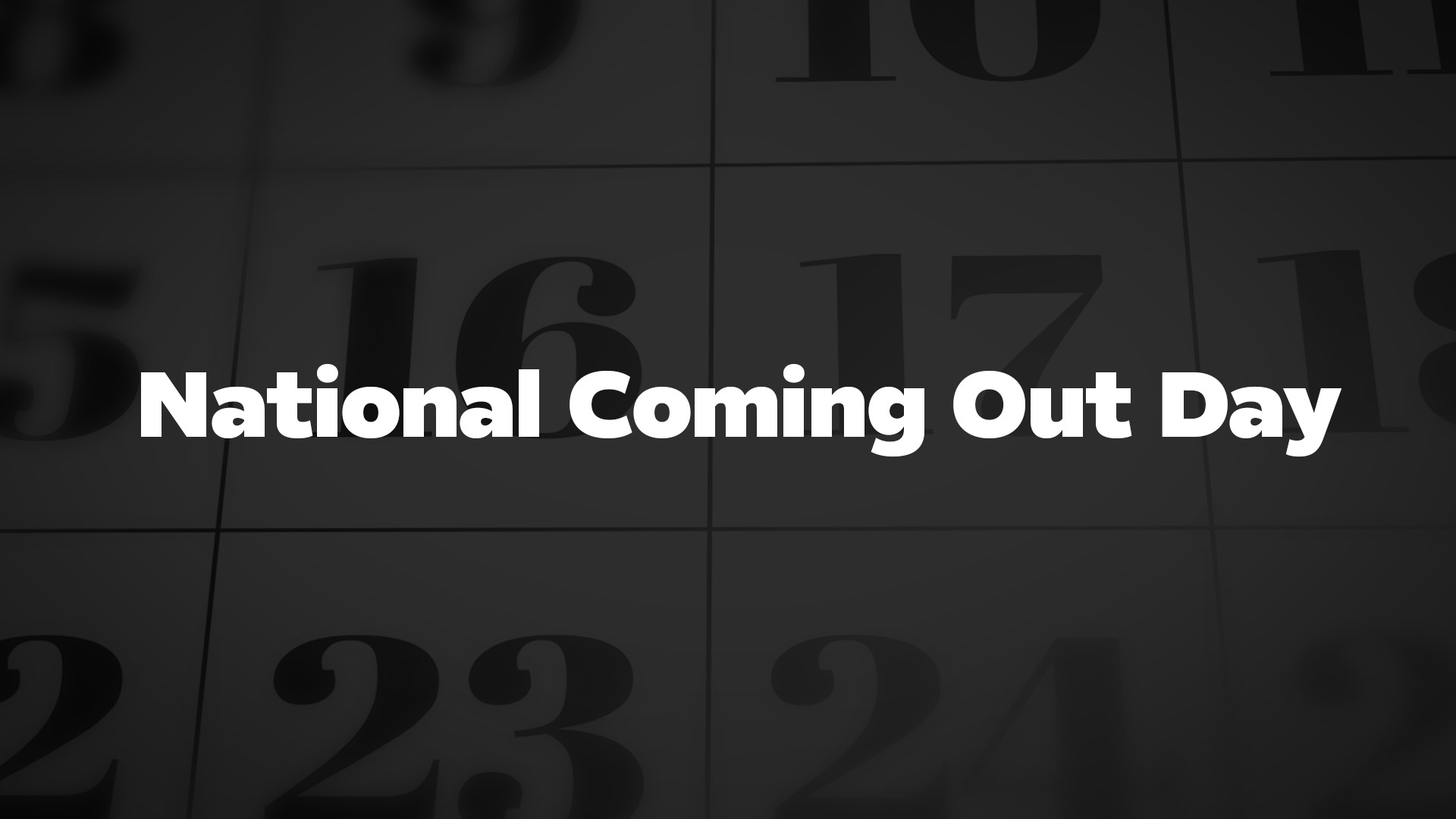 Title image for National Coming Out Day