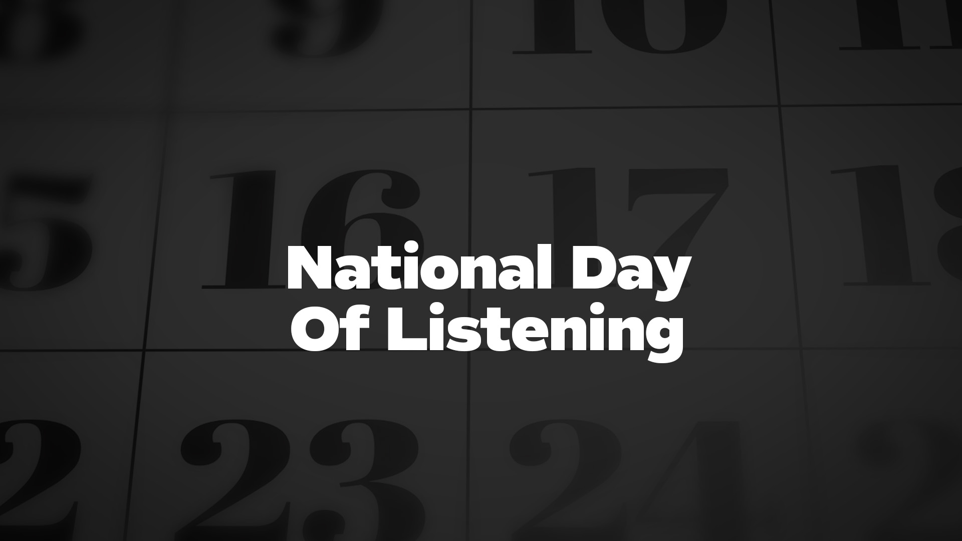 Title image for National Day Of Listening
