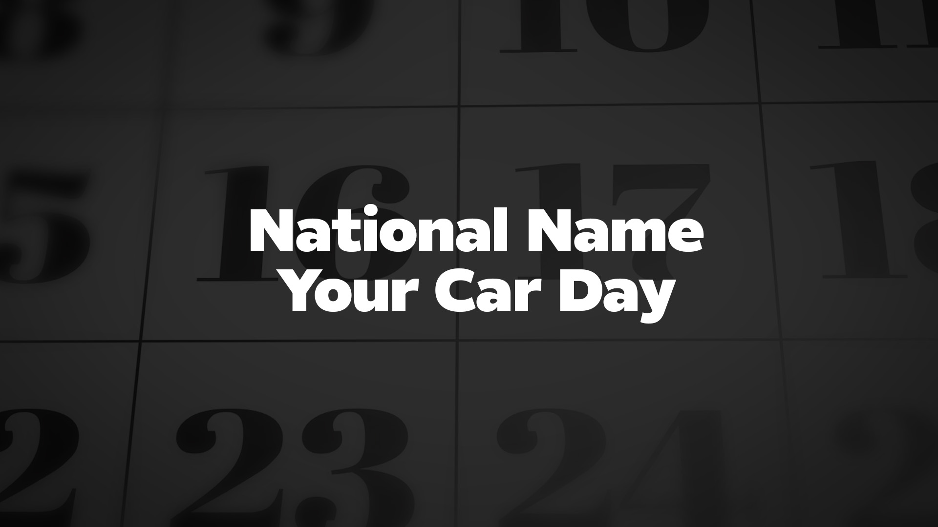 Title image for National Name Your Car Day
