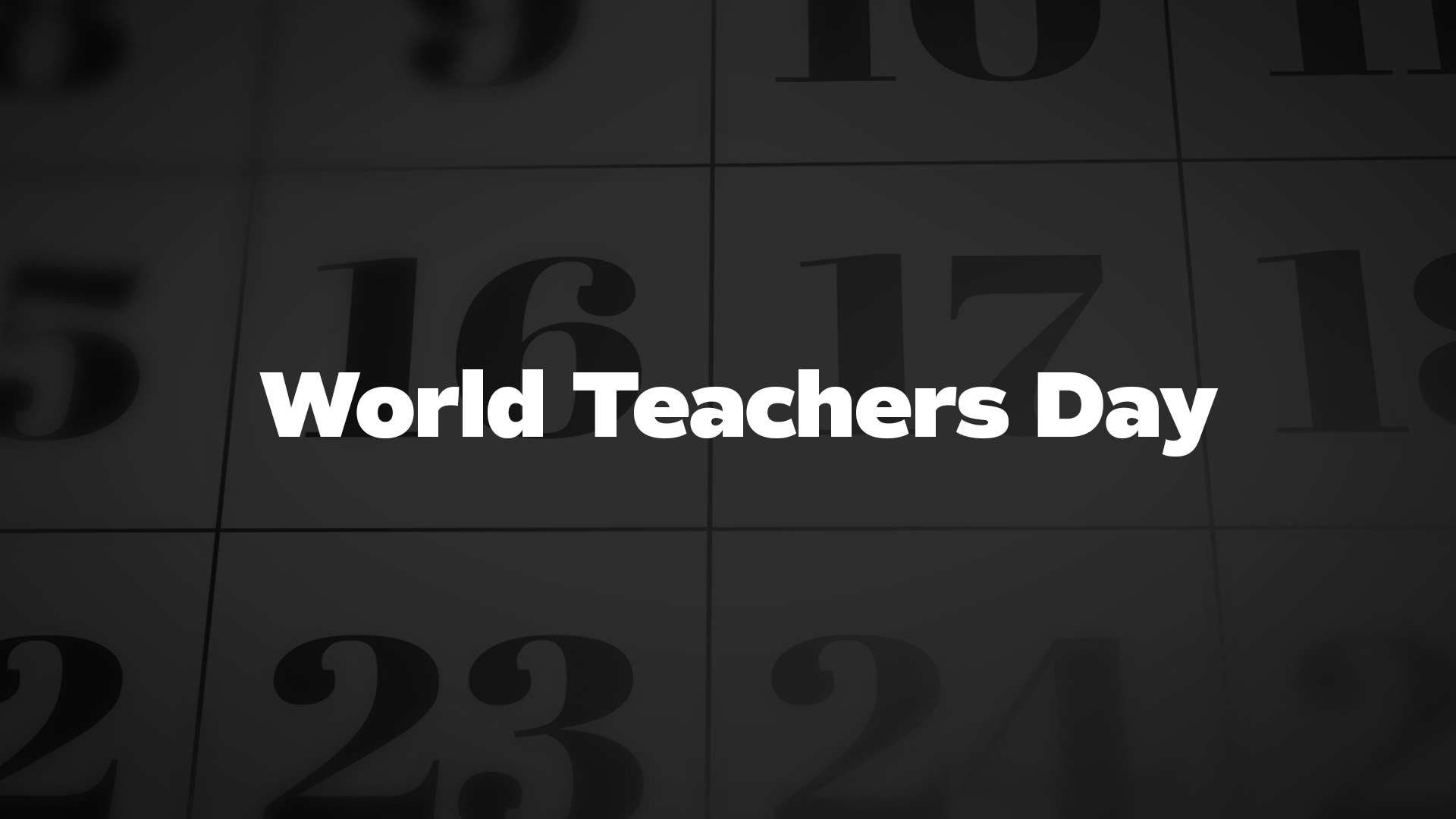 Title image for World Teachers Day
