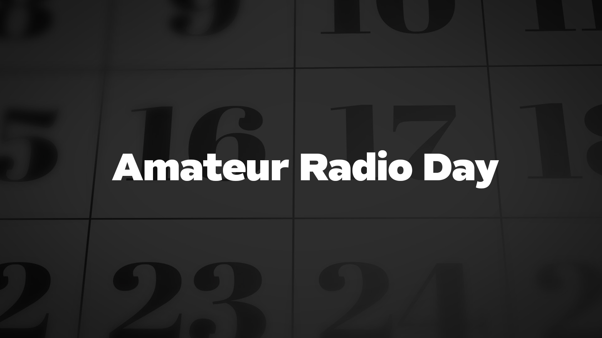 Title image for Amateur Radio Day