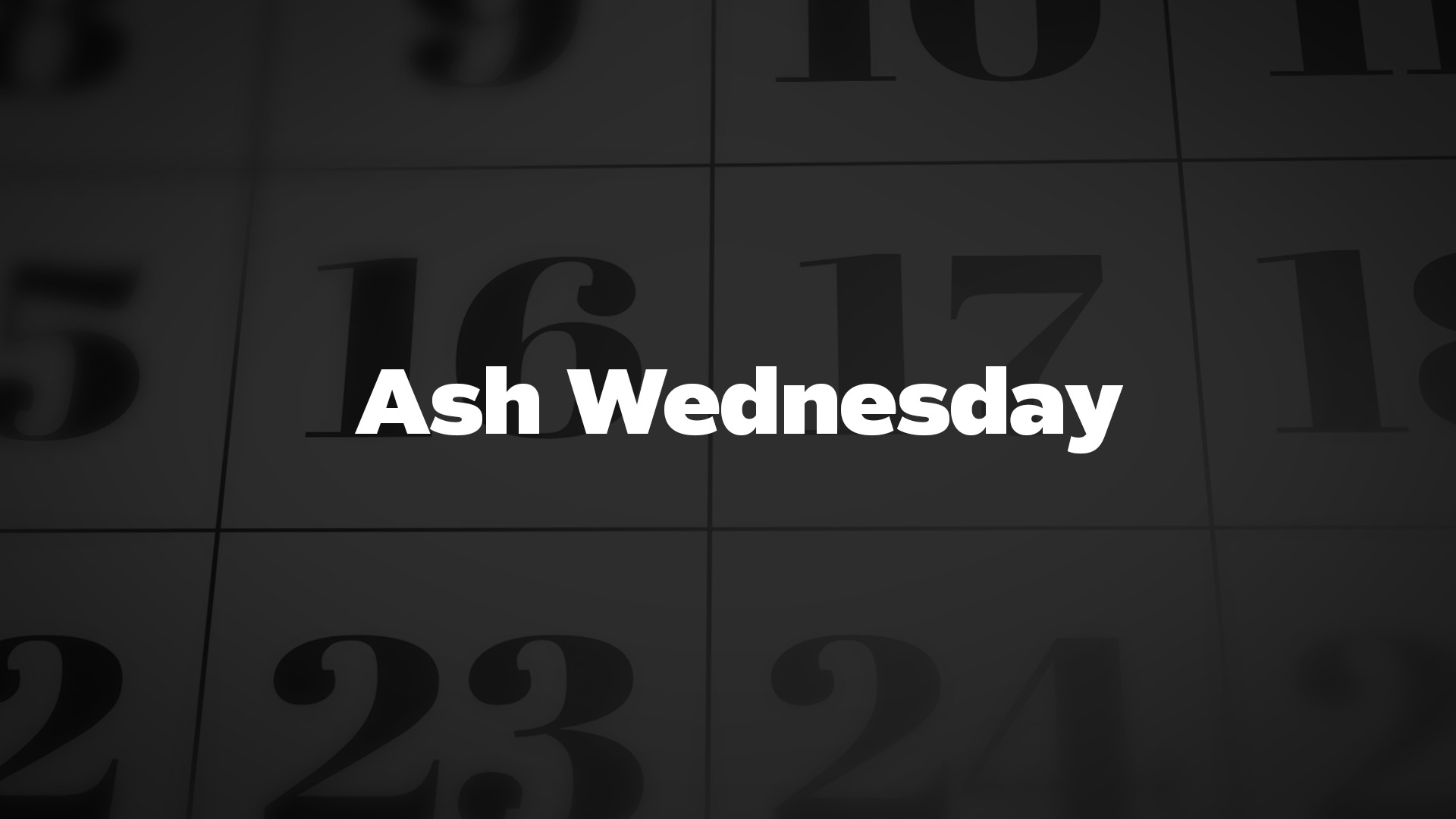 Title image for Ash Wednesday