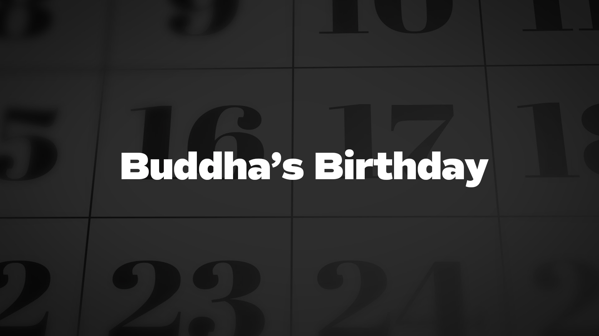 Title image for Buddha's Birthday