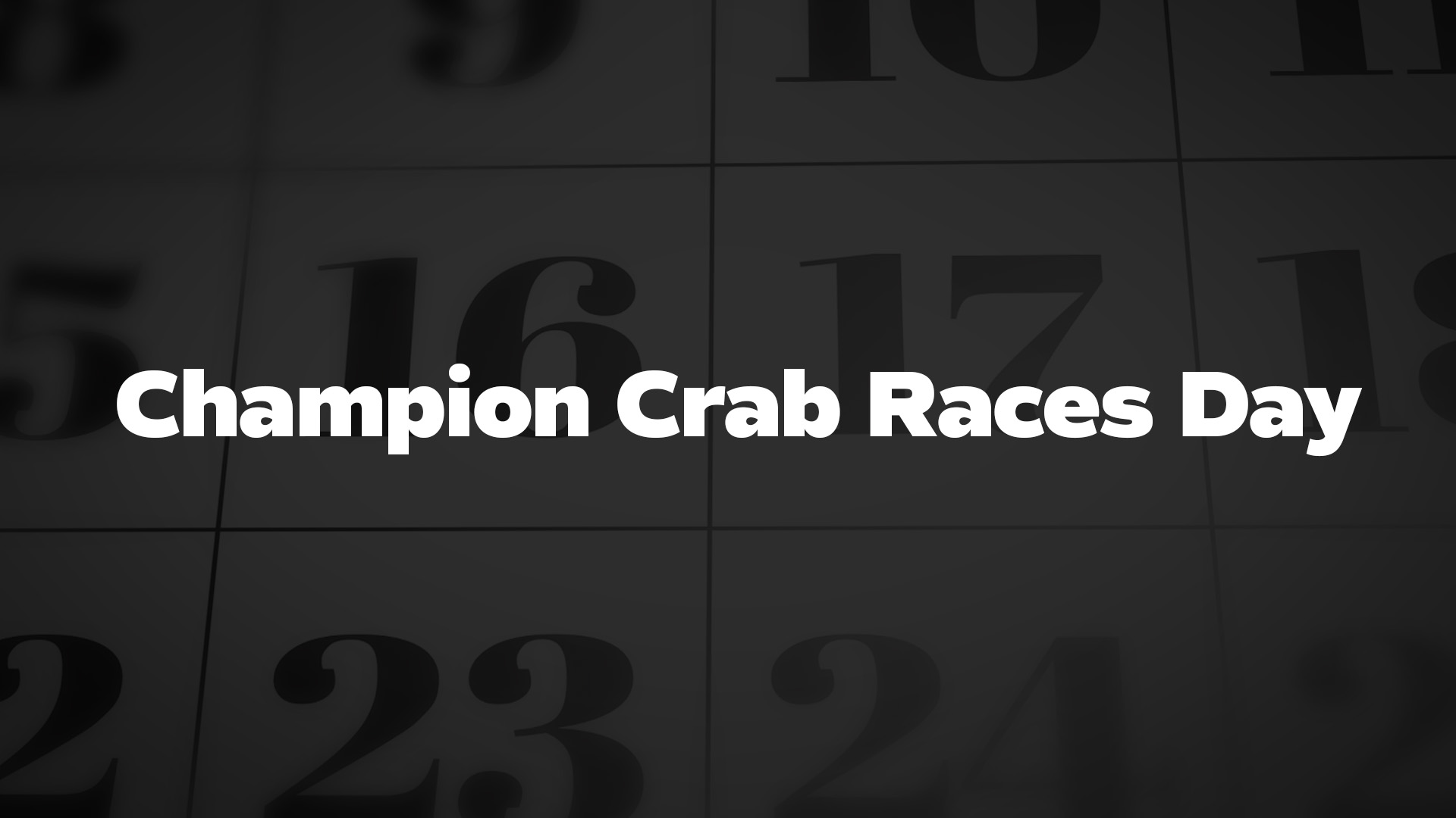 Title image for Champion Crab Races Day