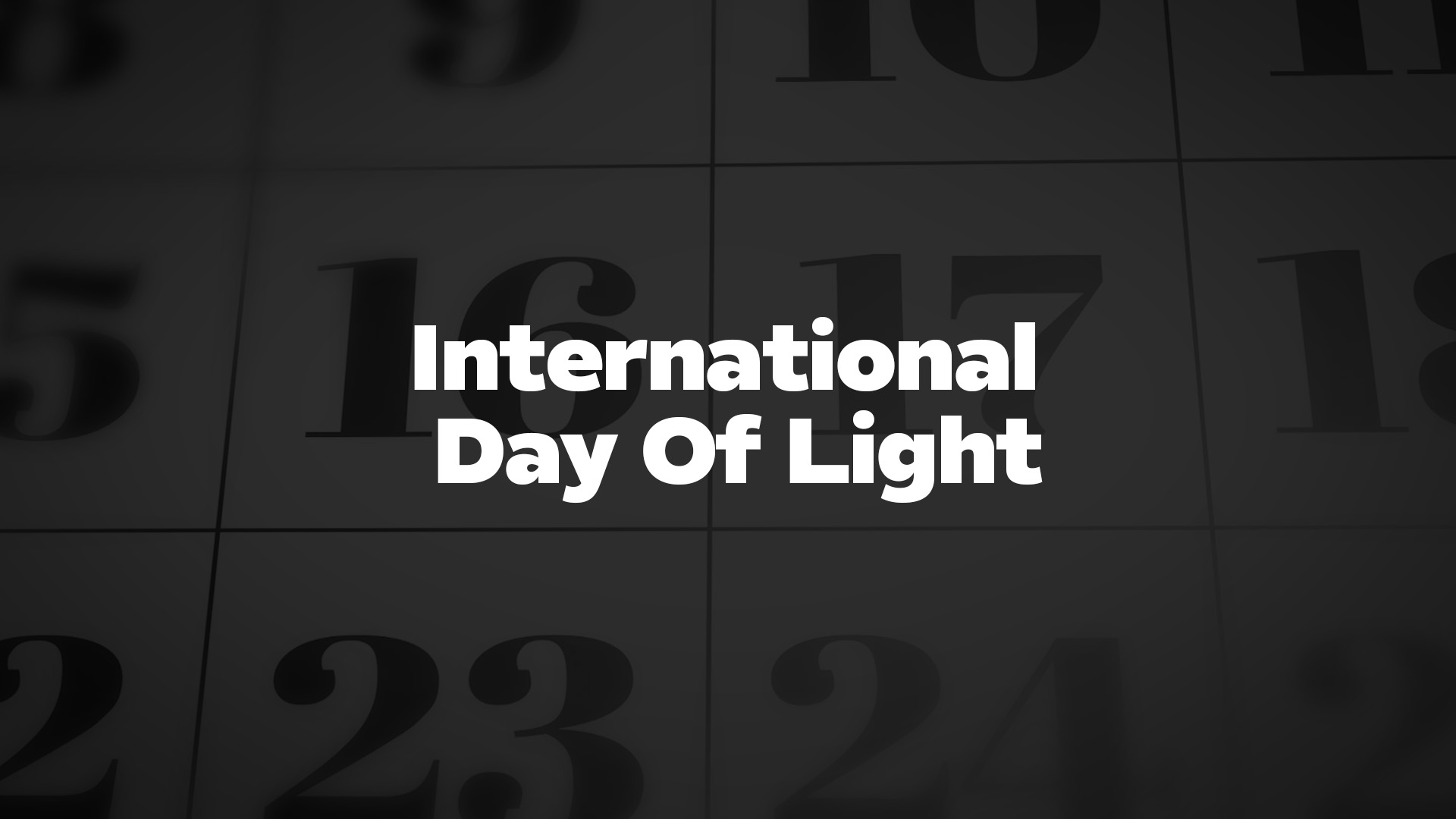 Title image for International Day Of Light