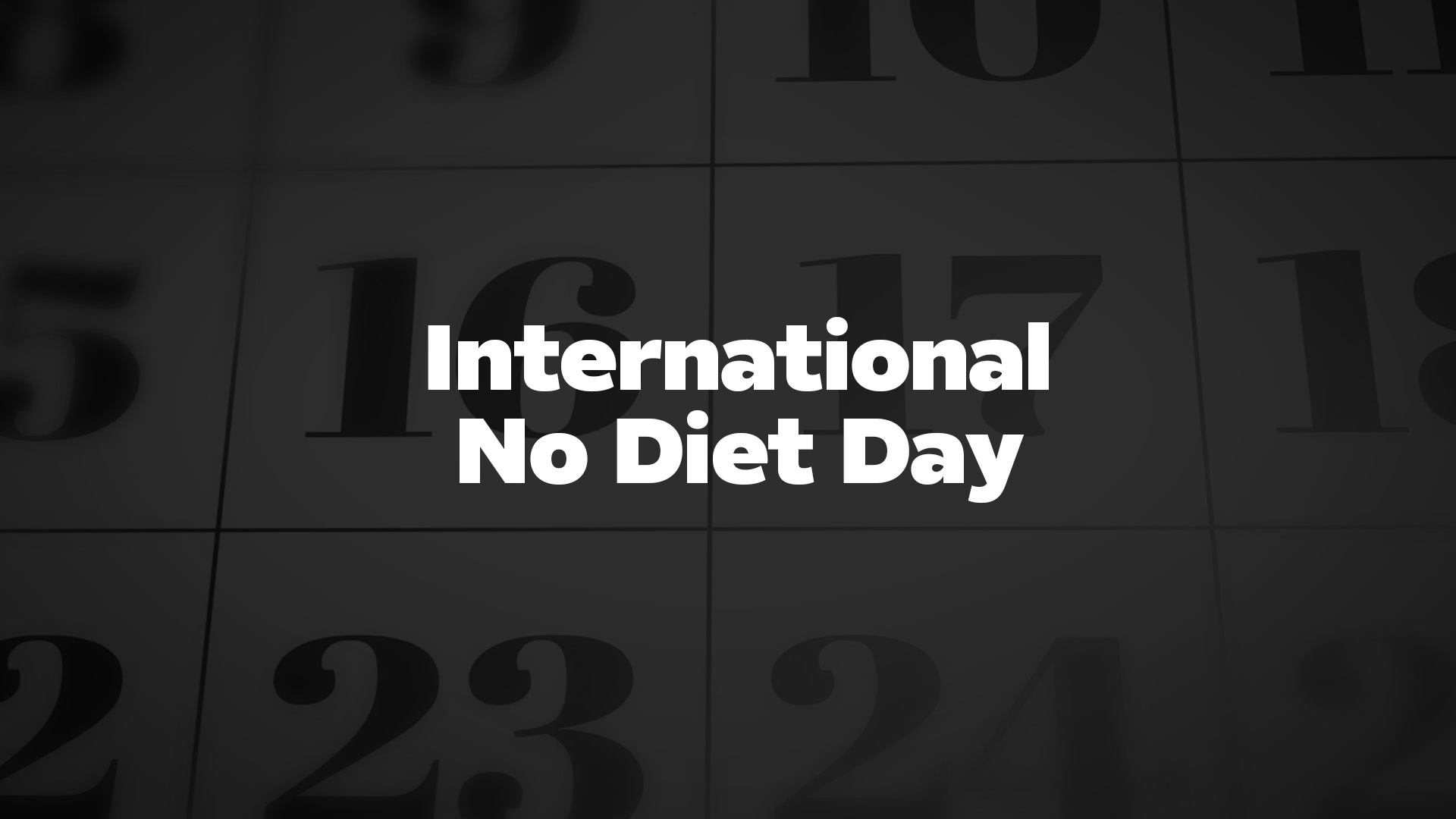Title image for International No Diet Day