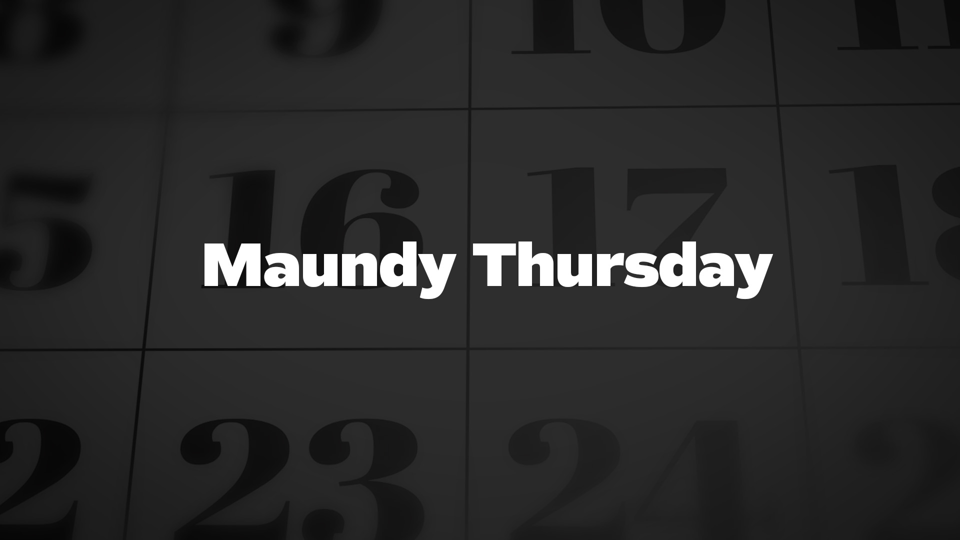 Title image for Maundy Thursday
