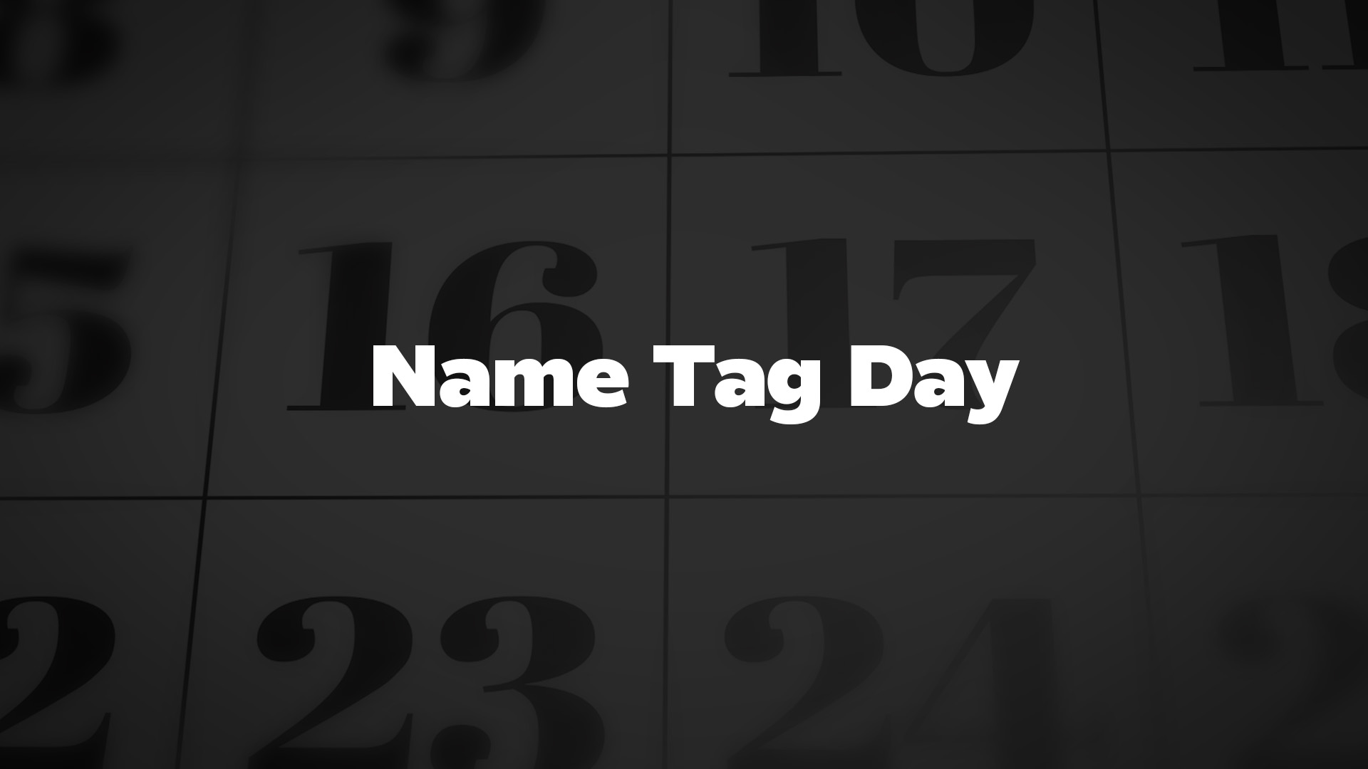 Title image for Name Tag Day