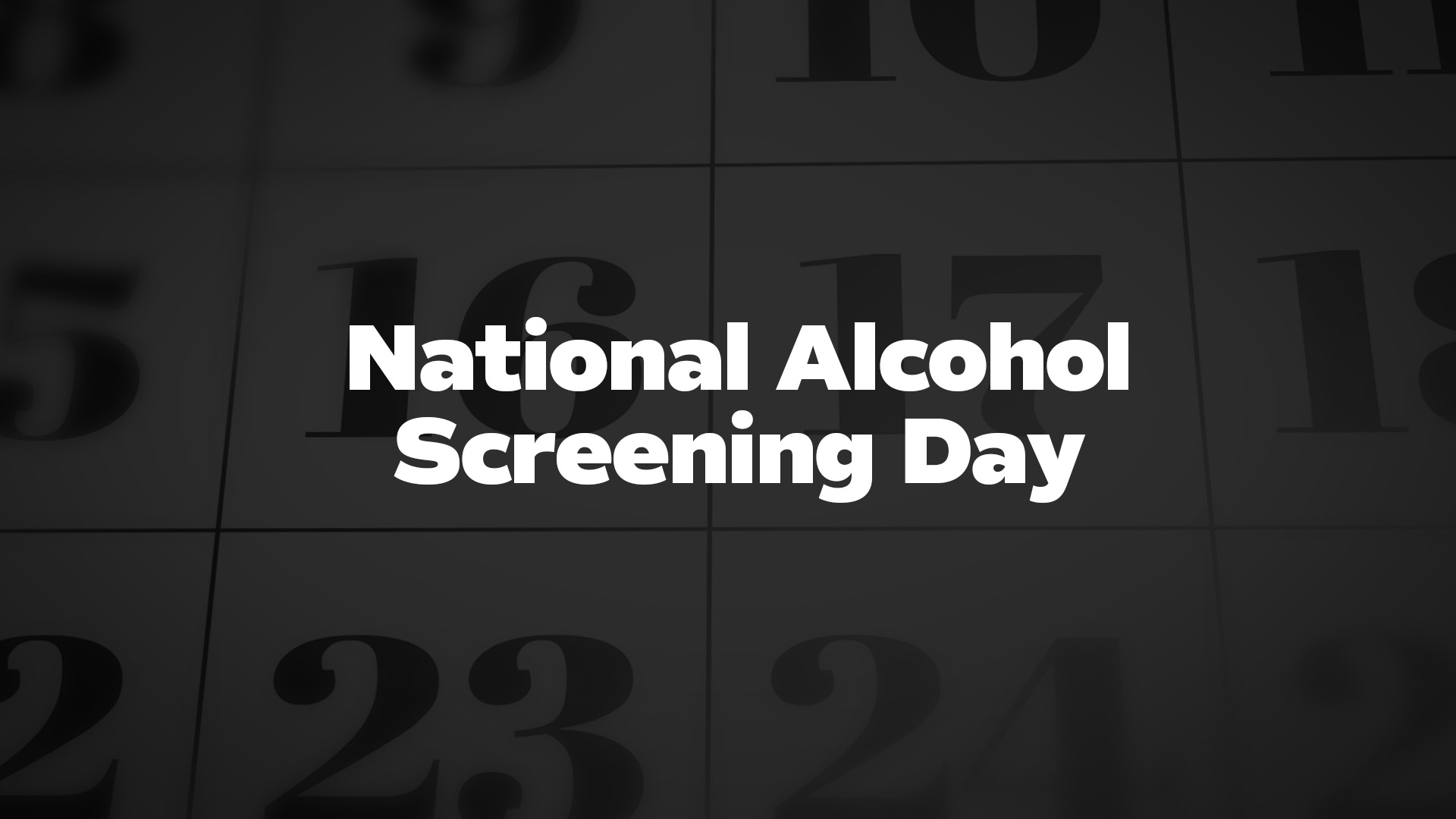 Title image for National Alcohol Screening Day