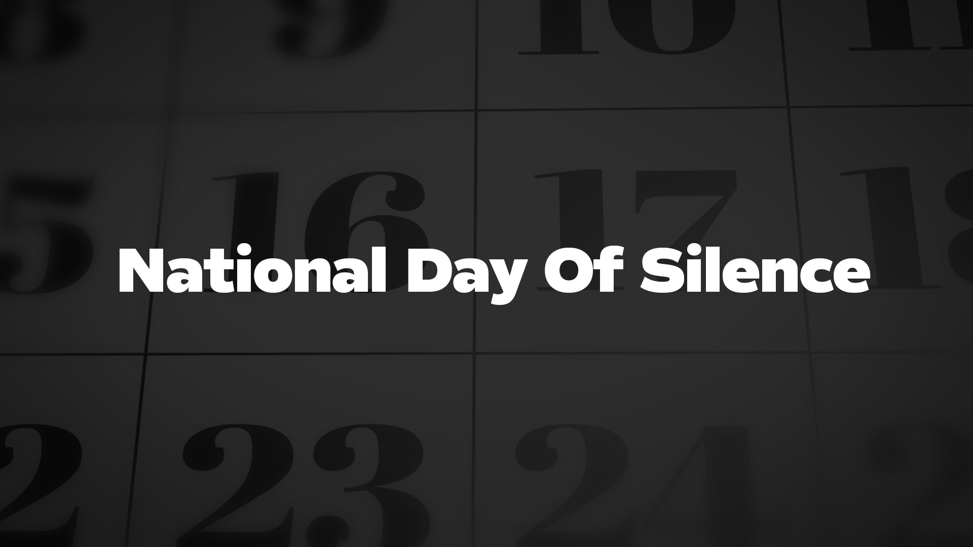 Title image for National Day Of Silence