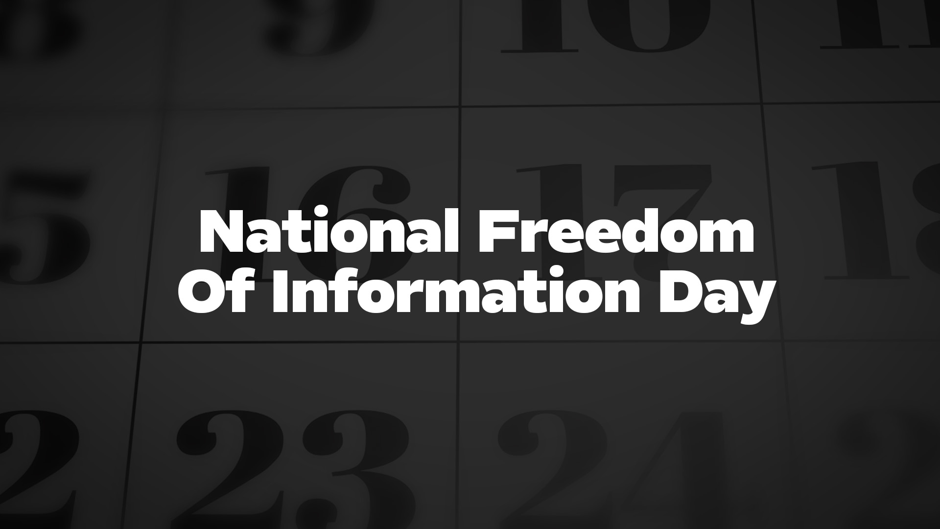 Title image for National Freedom Of Information Day