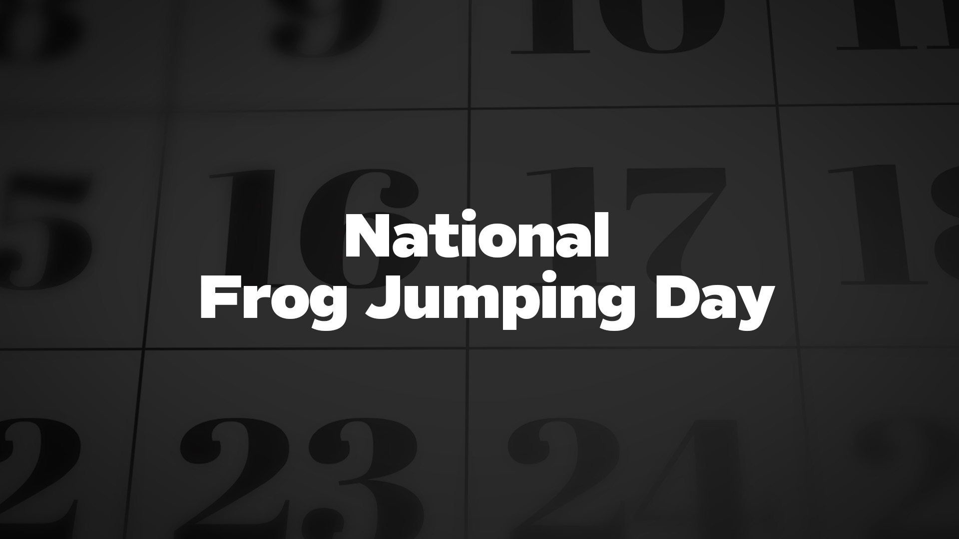 Title image for National Frog Jumping Day