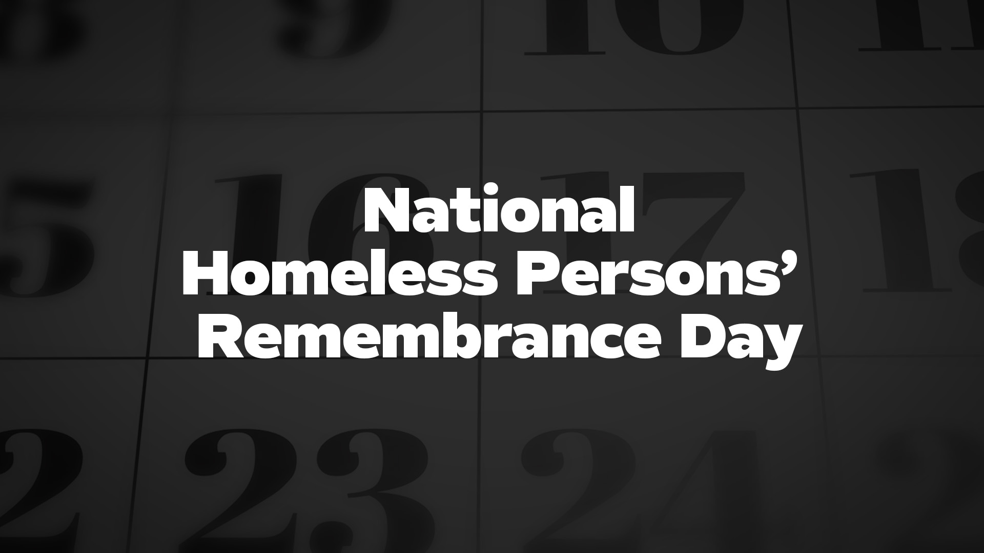 Title image for National Homeless Persons’ Remembrance Day