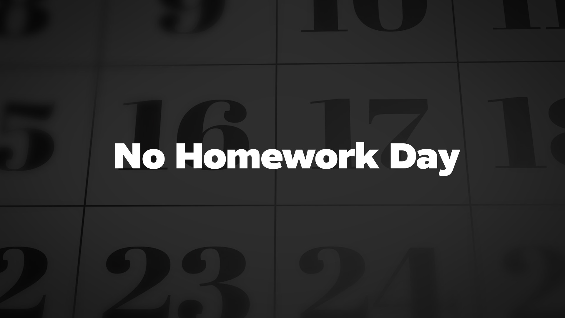 Title image for No Homework Day