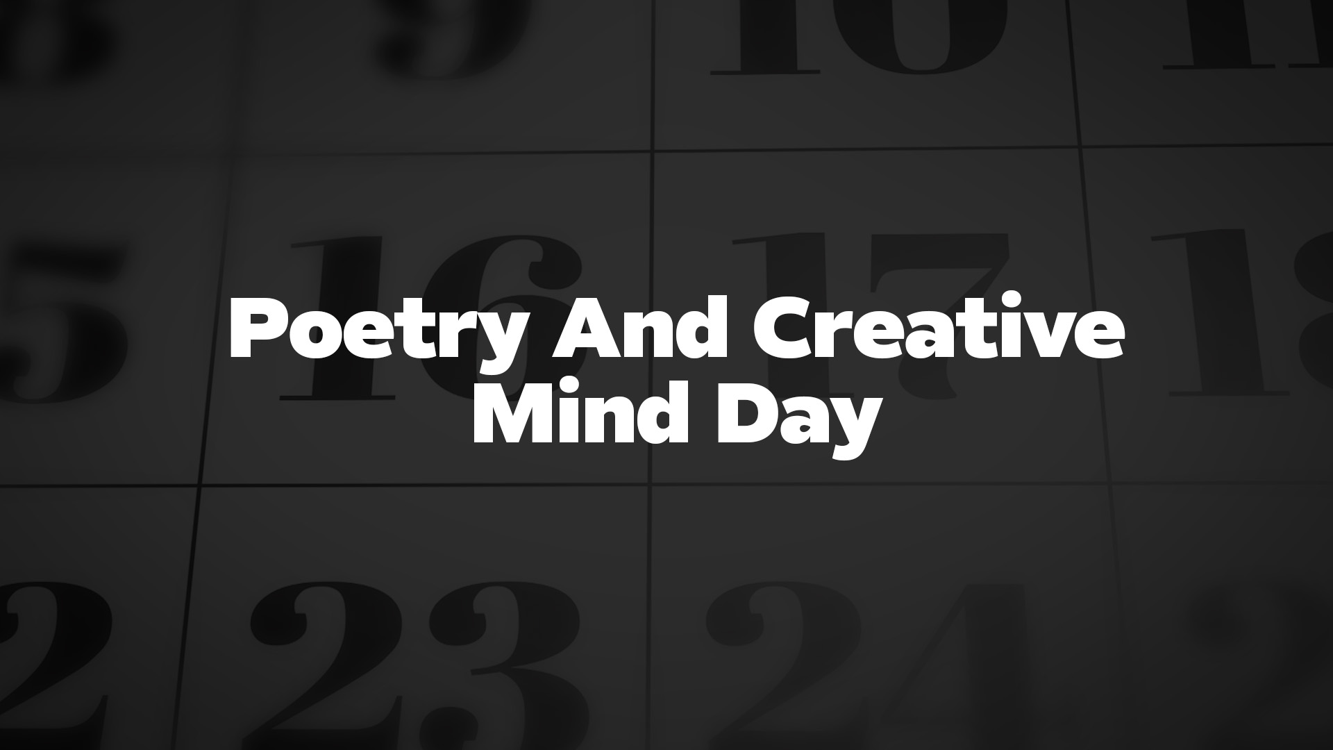 Title image for Poetry And Creative Mind Day