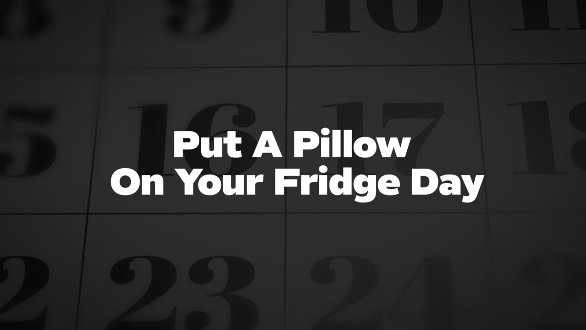 PutAPillowOnYourFridgeDay List Of National Days