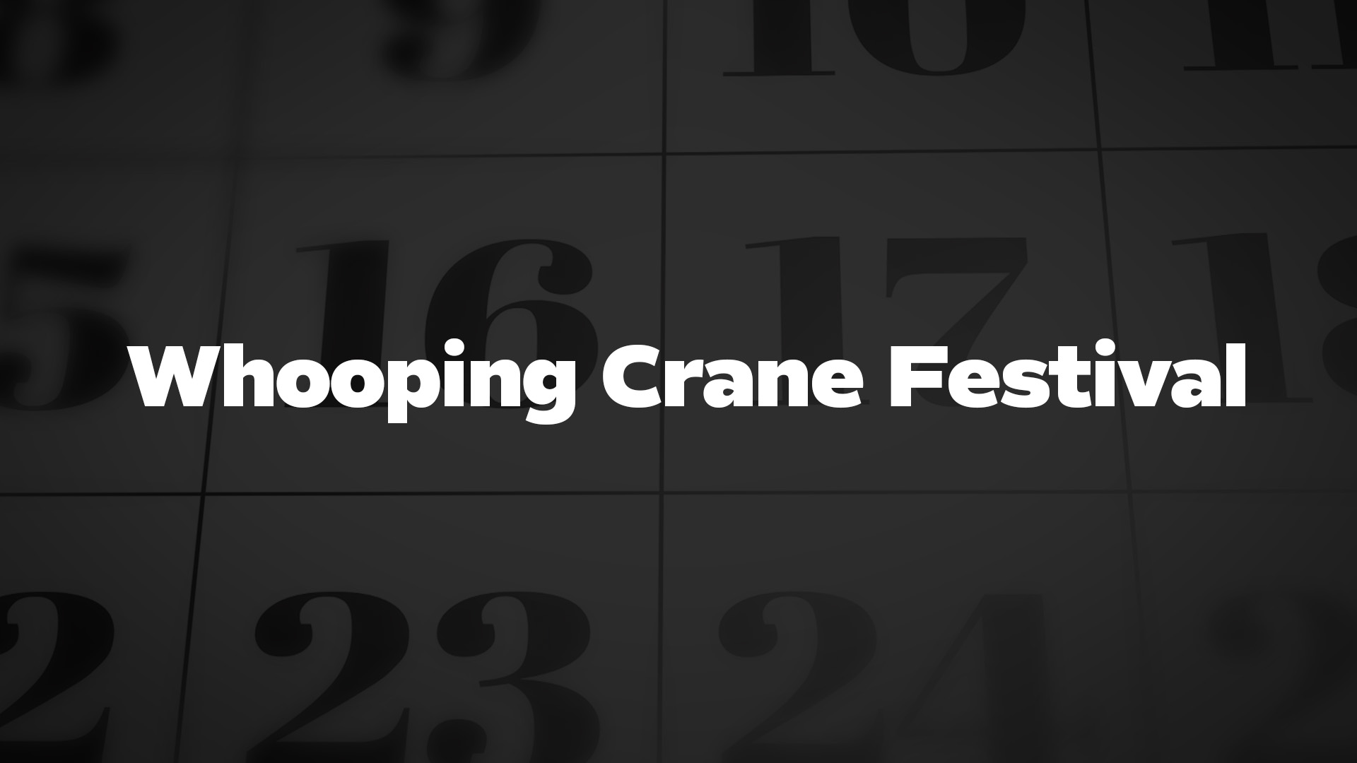 Title image for Whooping Crane Festival