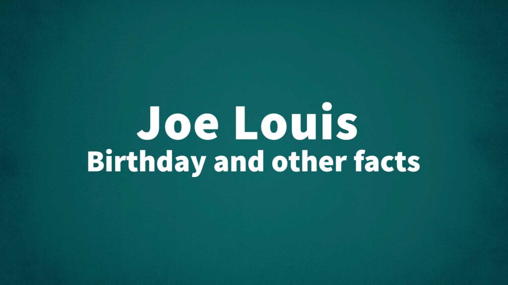 Banner for Joe Louis Profile